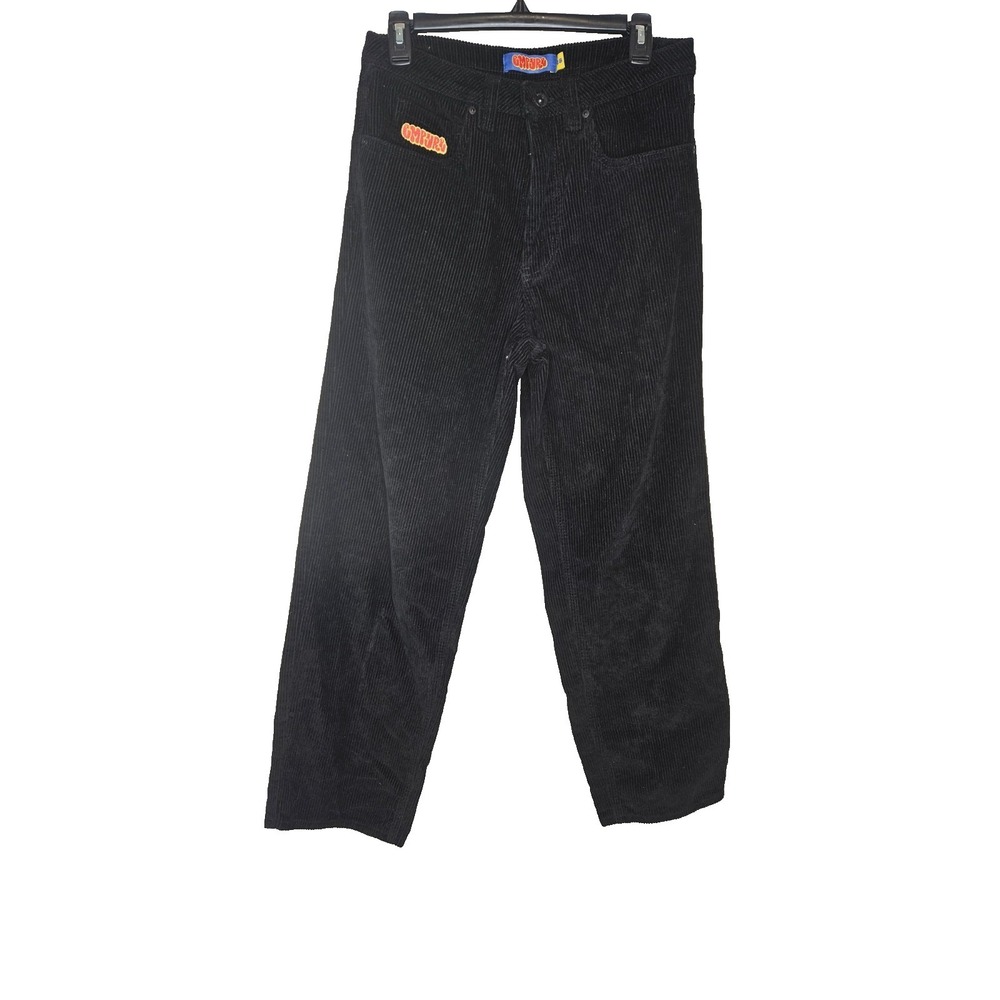 Empyre Relax Skate Corduroy Pants Loose Fit, Black, Size 28 Y2K Vibes Grunge